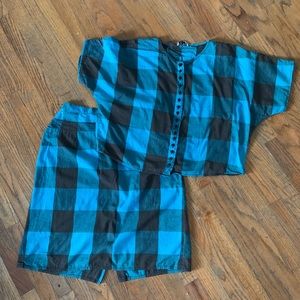 Vintage Plus Size Crop Top and Skirt Set Size 2X